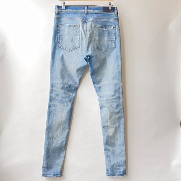 Amiri Men Blue Slash Slim Jeans, Size 33 M76 - Picture 3 of 12